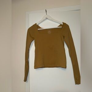 Free People Mustard Long Sleeve Top